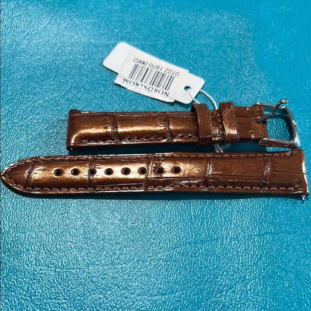 NWT Michele 18mm Brown Alligator Leather Watch Strap.